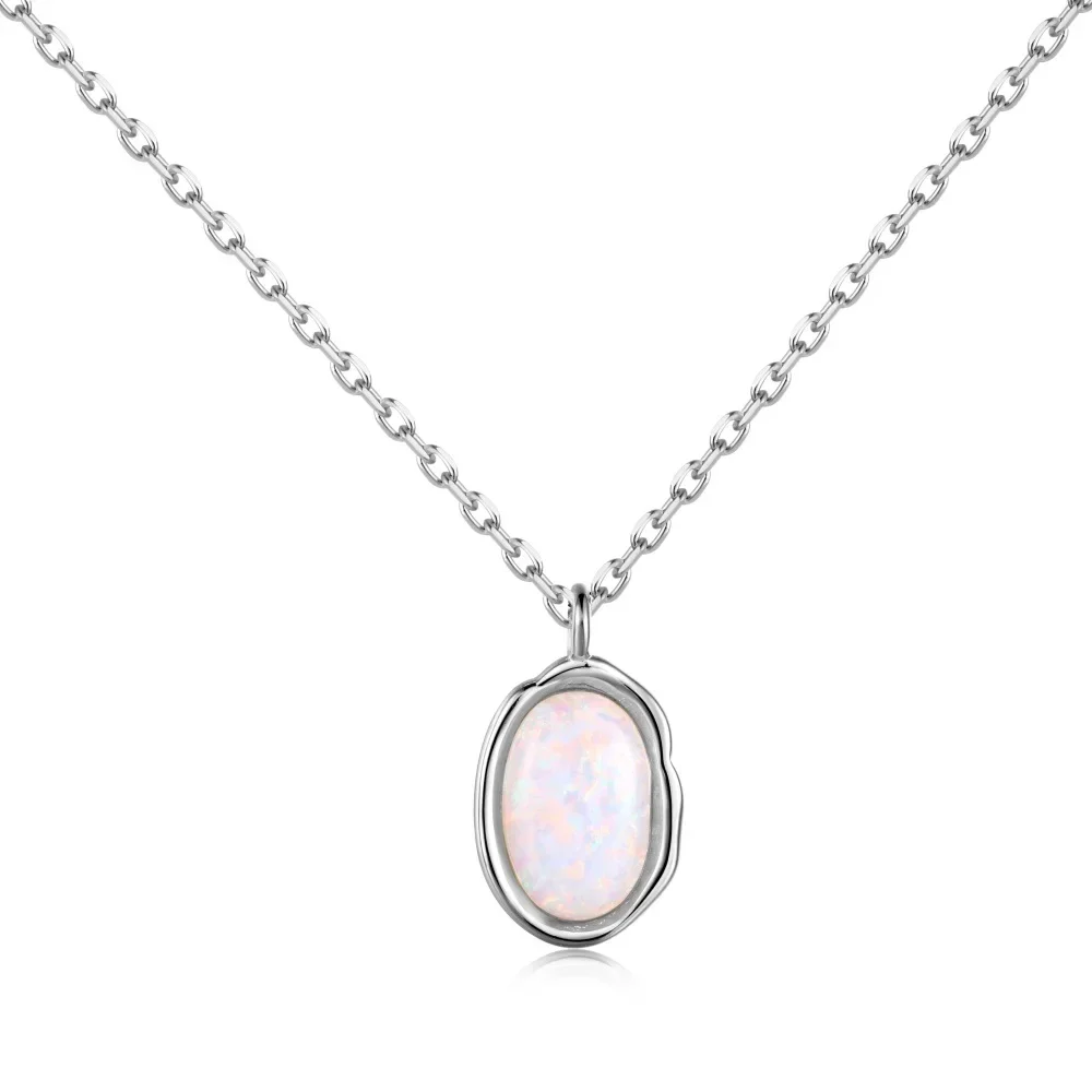 

New Models INS Style New S925 Sterling Silver Necklace Women's Pendant with Exquisite and Minimalist Australian Gemstone Design