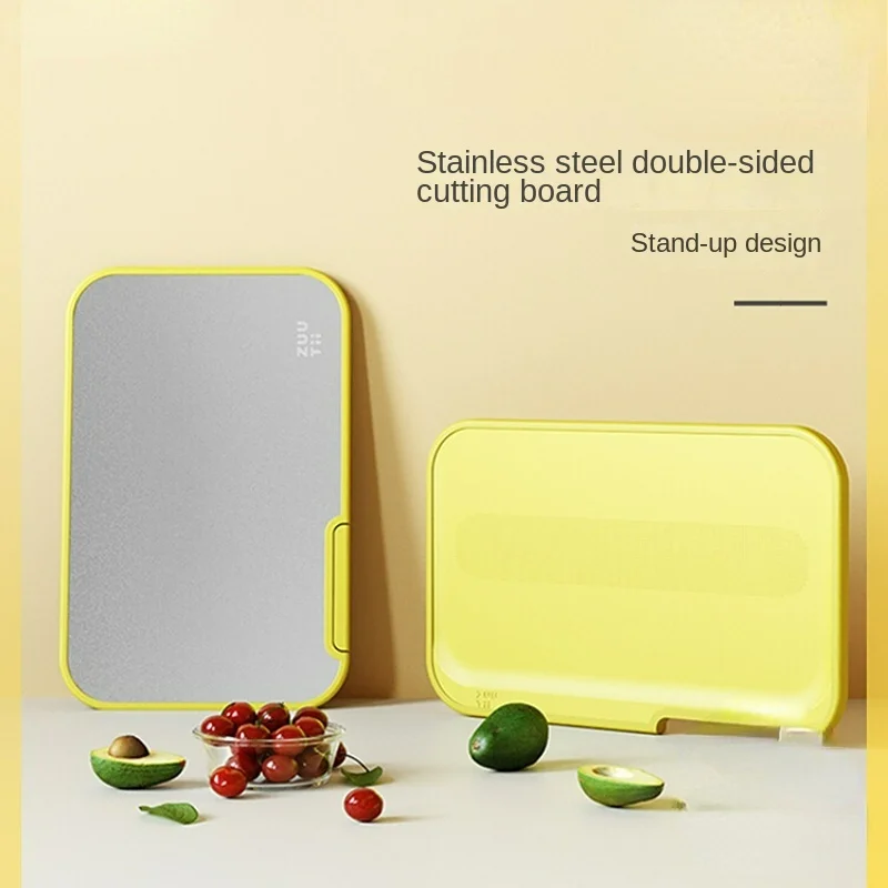 

Stainless Steel Double Sided Cutting Boards Complementary Food Charcuterie Board Antibacterial Mould Proof Chopping Board