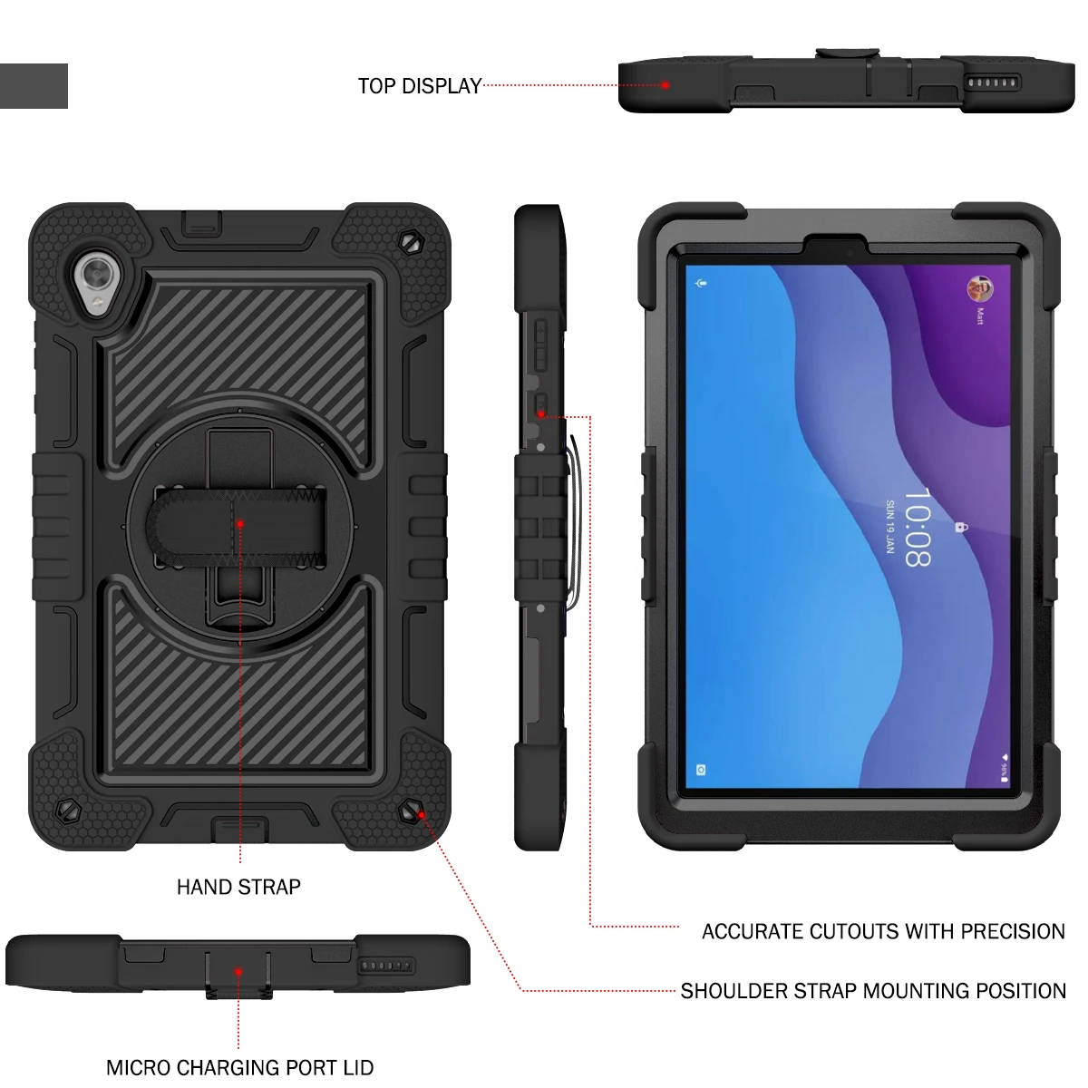 para Lenovo Tab M10 hd 2nd Gen Tb-x306f Tb-x306x 10.1 Eva Mais pc Resistente M10 hd 2nd Gen X306f X306x Case à Prova de Choque Inteligente Capa - Imagem 3