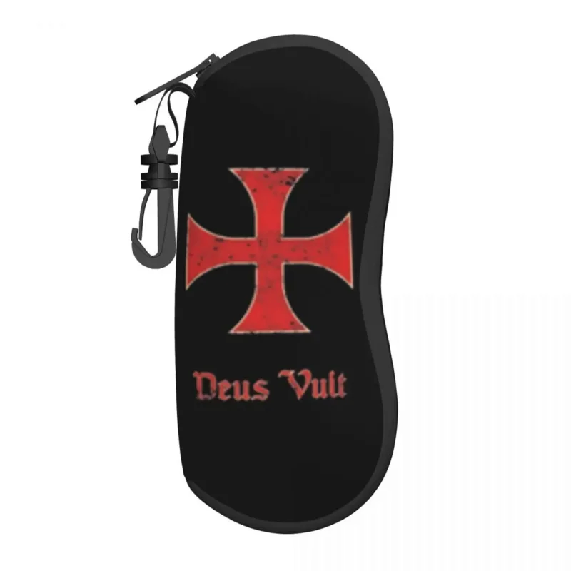 

Custom Templar Deus Vult Glasses Case Fashion Knights Cross Shell Eyeglasses Case Sunglasses Box