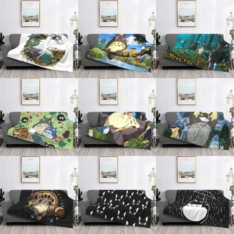 

Fleece Ghibli Anime Manga Spirited Away Dragon Throw Blanket Warm Flannel Hayao Miyazaki Blankets for Bedding Home Couch Quilt