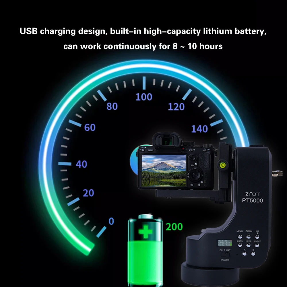 ZIFON PT5000 Auto Motorized Rotating Panoramic Head Remote Control