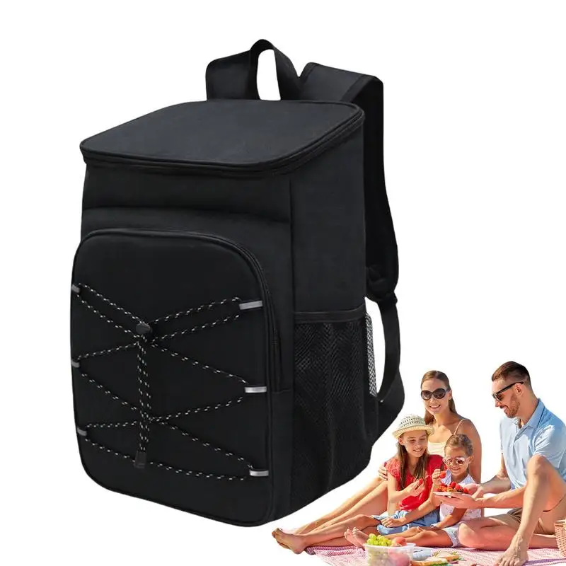Cooler Backpack Leakproof Insulated Cooler Bag With Side Pockets Heavy Portable Grocery Box Waterproof Thermal Storage Backpack