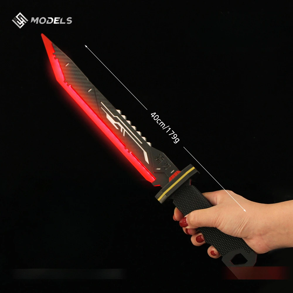 40CM Naraka: Bladepoint Hunter Blade Game Periphery Acrylic Model Ornaments Charging Luminescence Cosplay Weapons Boy Sword Toy 3