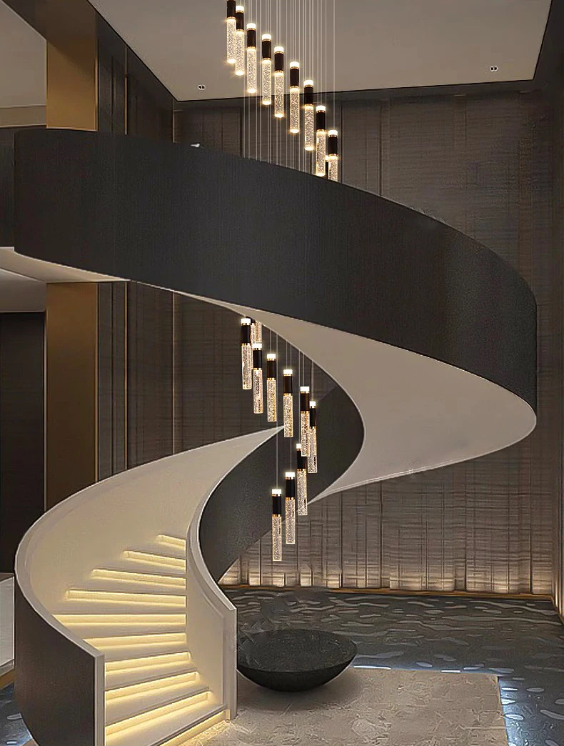 Modern Crystal Chandelier - Elegant Pendant Lamp for Living Room and Staircase