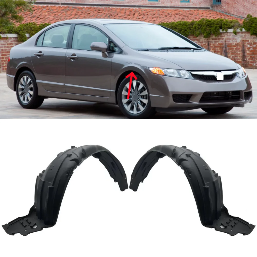 8세대 혼다 시빅 2006-2011년식 앞바퀴 내측 휀더 스플래시 가드 OE: 7415..