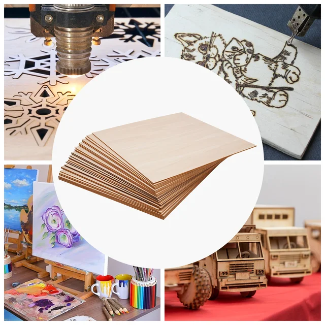 10 Fogli Compensato Di Tiglio 30x20x0.3 Cm - Per Fai Da Te, Modellismo, Taglio Laser E Pittura - Foto 3