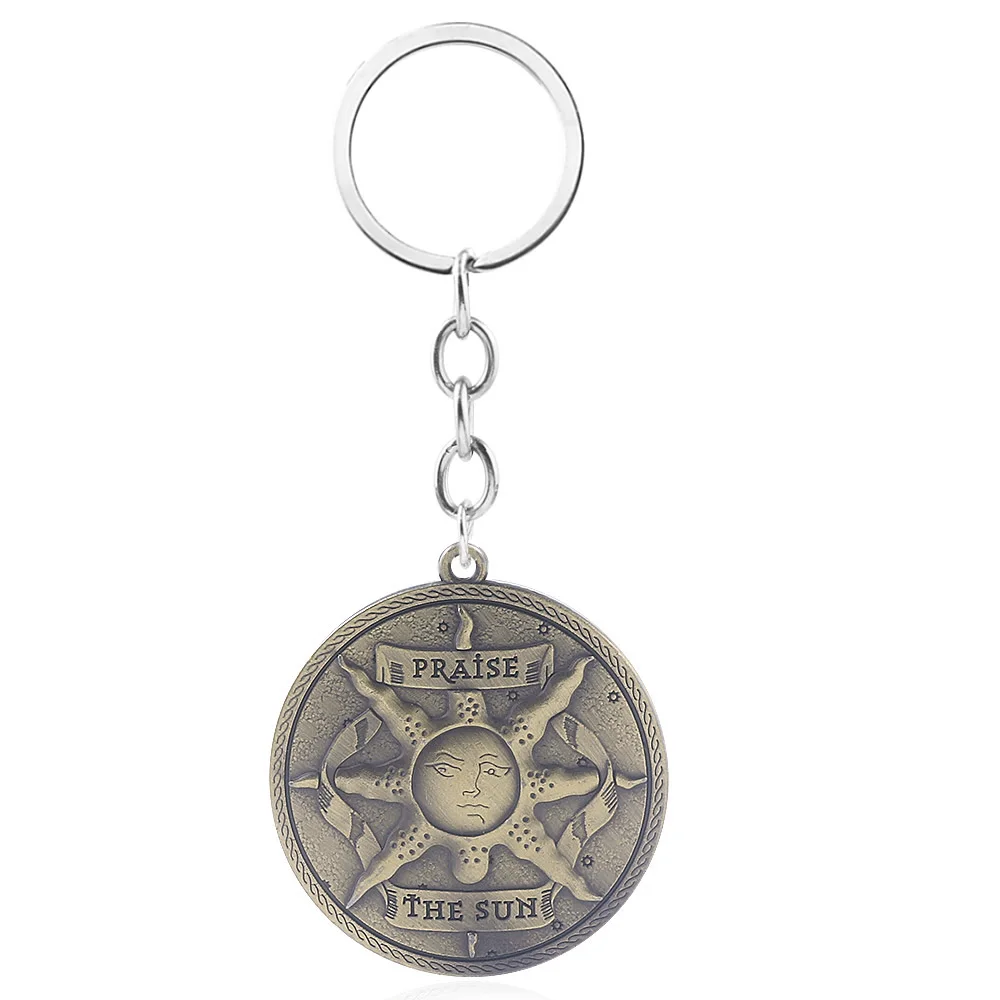 Dark Souls Inspired Sun Shield and Sword Keychain Pendant Cosplay Jewelry