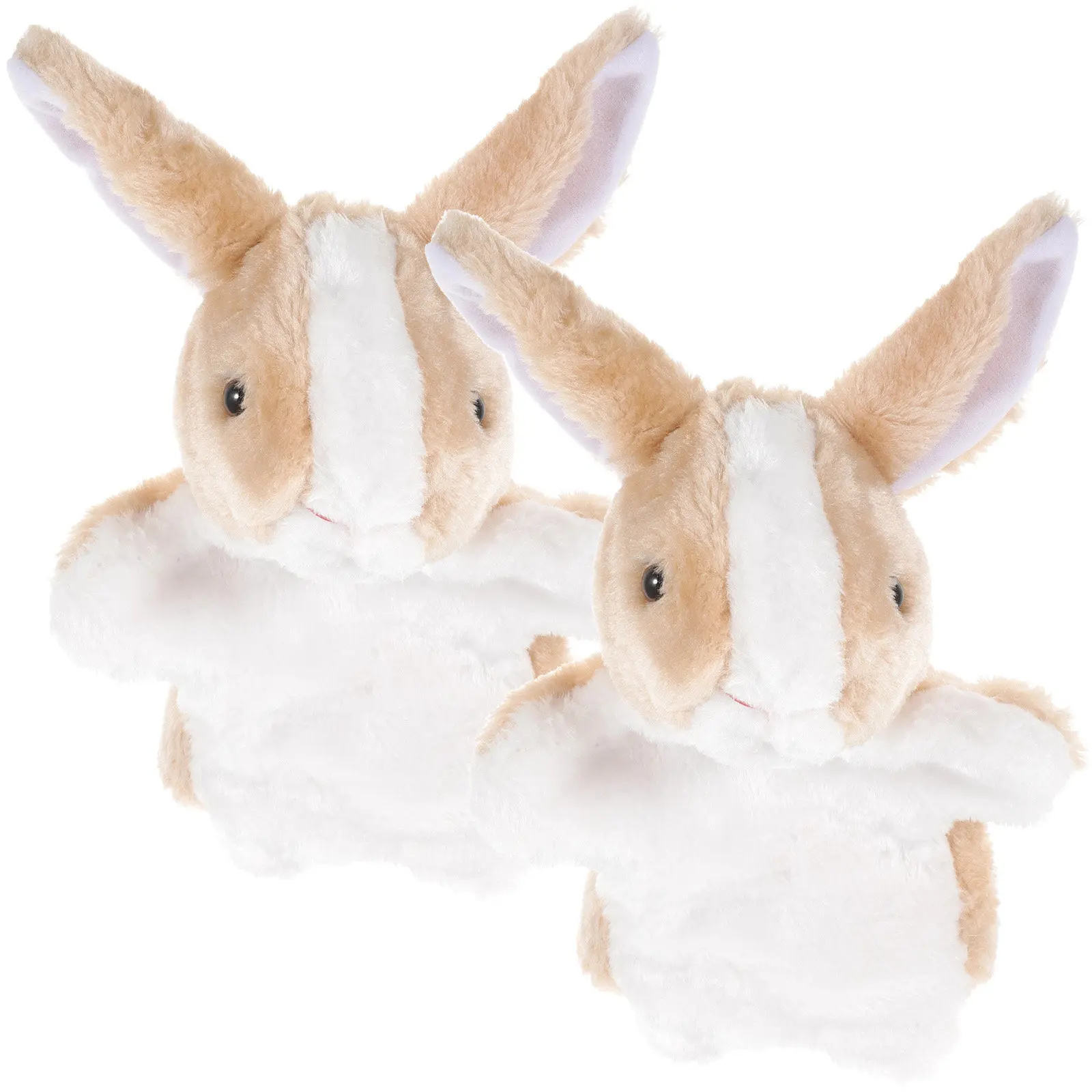 2Pcs 동물 손 인형 부드러운 토끼 토끼 인형 어린이를위한 대화 형 스토리 텔링 인형 동물 손 인형