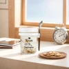 Overnight Oats Jars with Lid and Spoon Cereal Milk Fruit Salad Storage Container 12 Oz Glass Meal Prep Container 3
