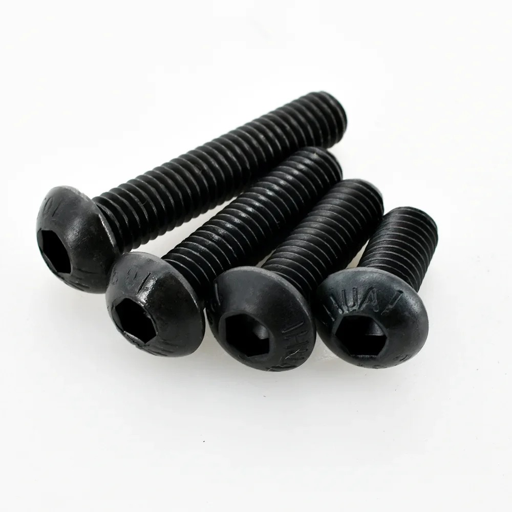 Hex Hexagon Socket Button Head Screw Nut Kit M2 M3 M4 M5 M6 Black Grade 10.9 Allen Round Head Screws Bolt Nut Assortment Set screw bolt nut set hex nuts assortment kit screw washer nut kit hexagon socket head cap screw