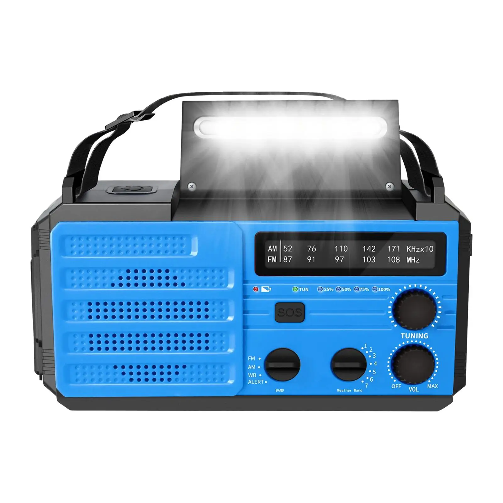 

Hand Crank Radio 8000mAh Solar Powered SOS Alarm with Flashlight Emergency Weather Radio for Survival Camping Travel Home