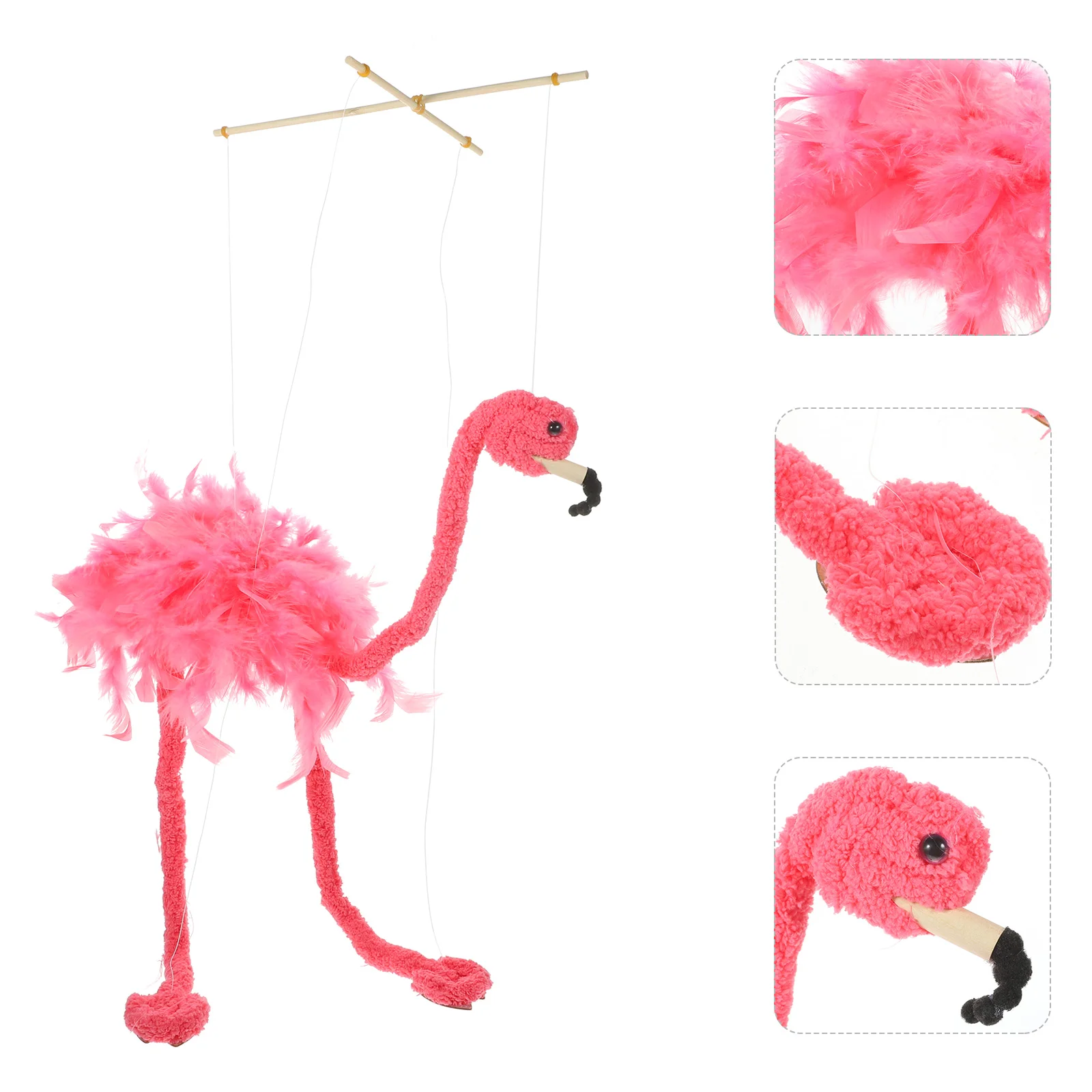 

Flamingo Marionette Yarn Puppet Ostrich Marionettes String Puppets Bird Puppet Strings Walking Puppet Interactive Educational