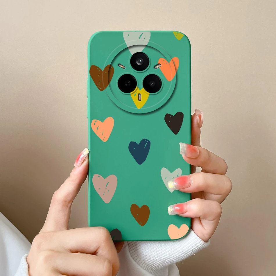 Love Heart Liquid Silicone Phone Case - Soft High-Quality Full Protection Cover