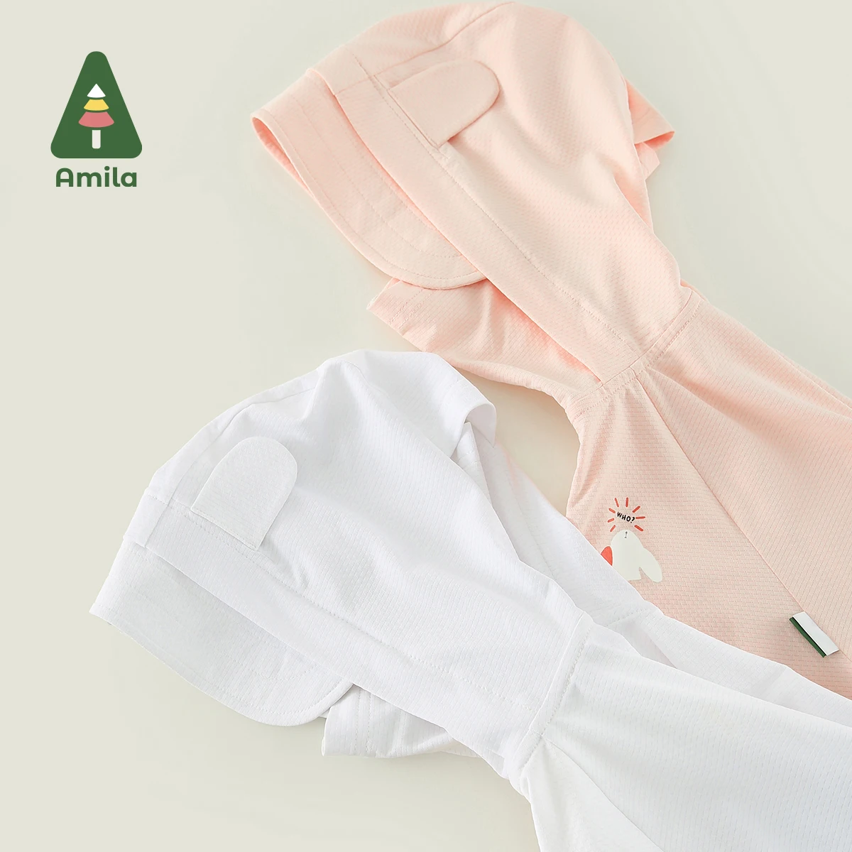 Amila Baby Girl's Sunscreen Clothing Summer New Cute Animal Modelling Breathable Hooded Children Clothes UPF50+ Outer 0-6Y