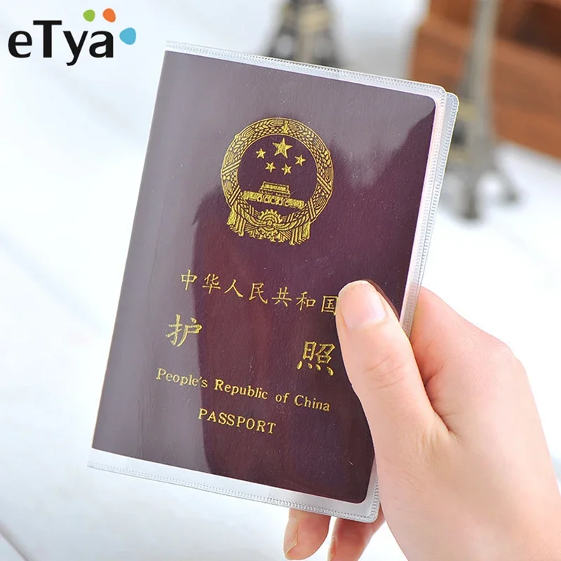 ETya voyage étanche saleté porte-passeport couverture portefeuille Transparent PVC porte-carte d'identité affaires porte-carte de crédit étui pochette