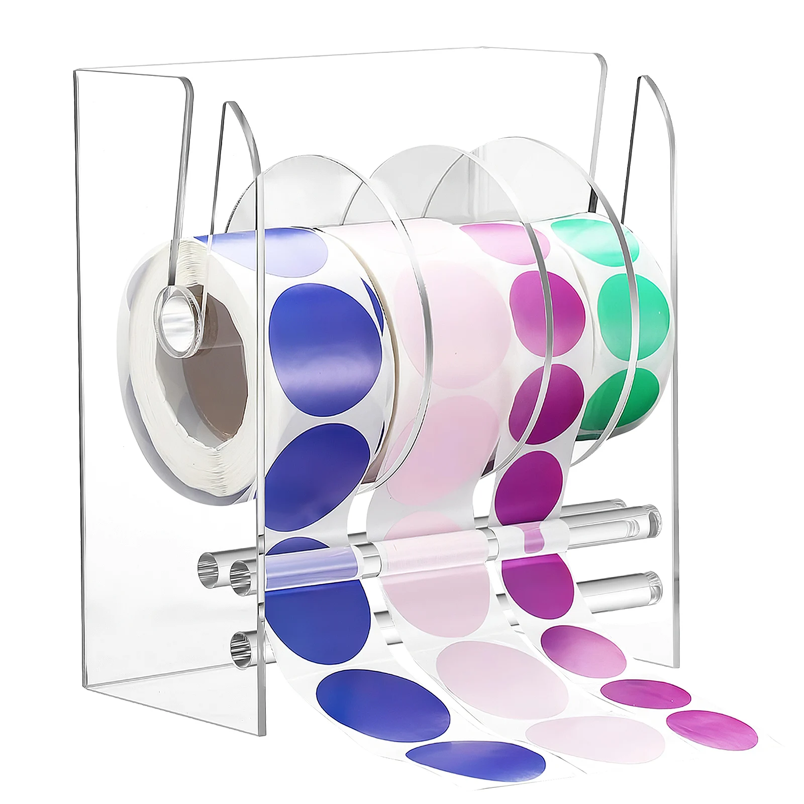 Sticker Dispenser Adjustable Label Dispenser For Office And Home  Clear Acrylic Sticker Roll Holder Organizer Label Applicator