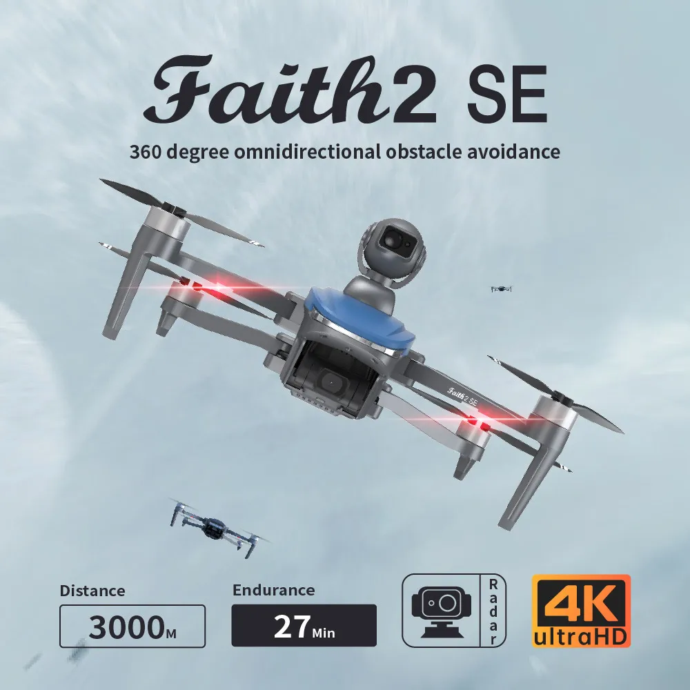 C-FLY Faith2 SE 드론, 4K 전문 3 축 짐벌, FPV 5G 와이파이 GPS RC 쿼드콥터, 카메라 포함, 540 ° 장애물 회피 헬리콥터