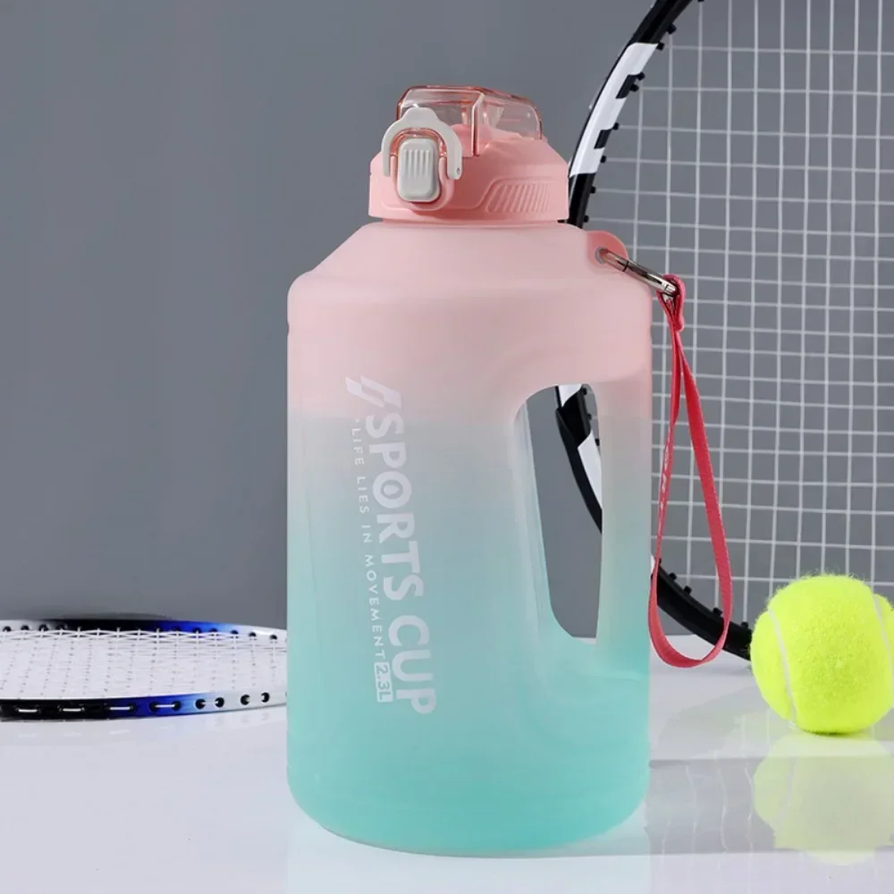 Sport Water Bottle Silicone Sith Straw Waterbottle Portable Fitness Plastic Cup Straw Large Capacity Outdoor Travel Drinkware