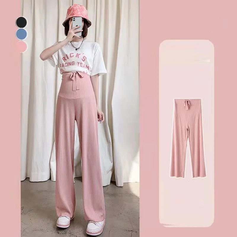 Summer Fashion Adjustable Waist Straight Loose Pregnant Trousers Outdoor Casual Breathable Maternity Pregnancy Women Pants women pants maternity pants