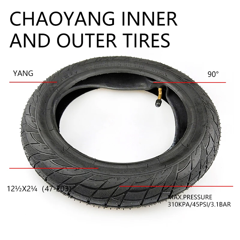 12 1/2x2 1/4 47-203 Tire and Tube Fits Electric Bike Baby Carrier Folding Inch electric scooter tire pneumatic tire