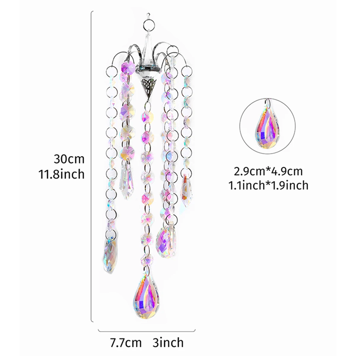 1PC, creative room window room balcony Sunlight Catcher Iriered Crystal Wind chime Pendant Crystal decoration