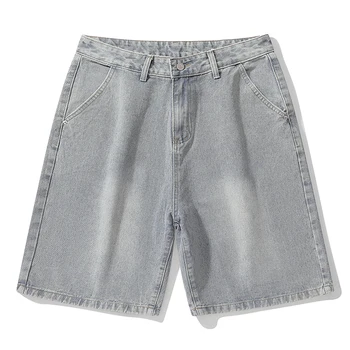 Men Retro Washed Denim Shorts 1