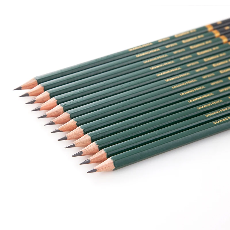 12 Pcs/set Blacklead Pencils 2B Wooden Lead Pencils Drawing Pencil for Students School Home Office Stationery Supplies 2
