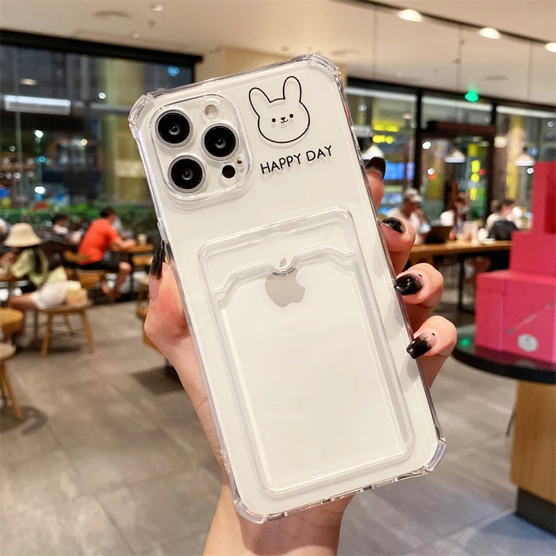 Transparente Kartenhalter-Handyhülle für Samsung Galaxy S22 S21 S20 FE S10 S10e Note 10 20 Plus Ultra Korea Niedliche Bärenabdeckung – Detail 19