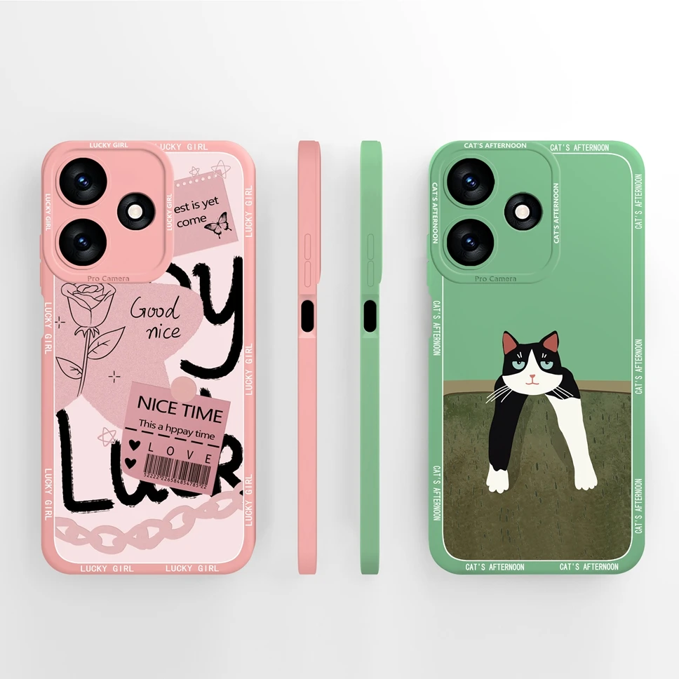 Cute Flower Smooth Liquid Back Phone Case - Stylish Protective Cover