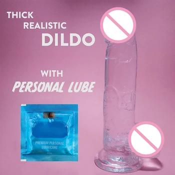 4 Size Realistic Strapon Dildos Suction Cup Huge Penis Jelly Silicagel Fake Dick Godemichets Sex Choop Toys For Woman Anal Plug 6
