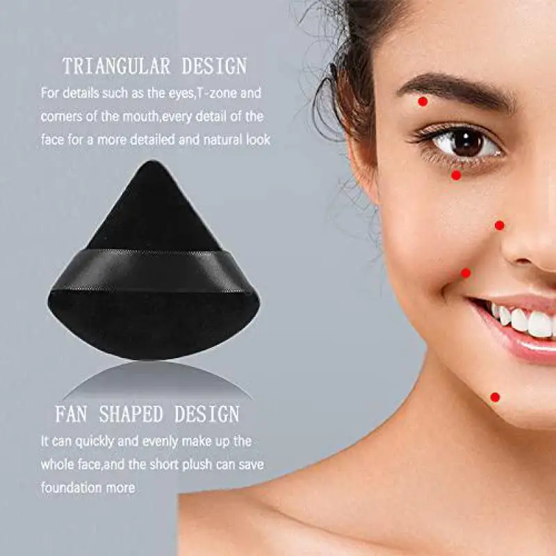 Makeup Sponge Set Triangle Velvet Powder Puff 6/12Pcs Washable Lightweight