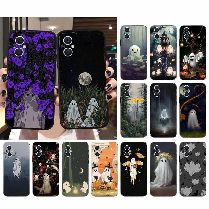 

Ghost Flowers Cute Halloween Phone Case For OPPO Reno8 Pro Plus Reno8 T Reno6 7 8 5 Lite Reno7 8 6 4 Pro Reno5 Z Reno9 Pro