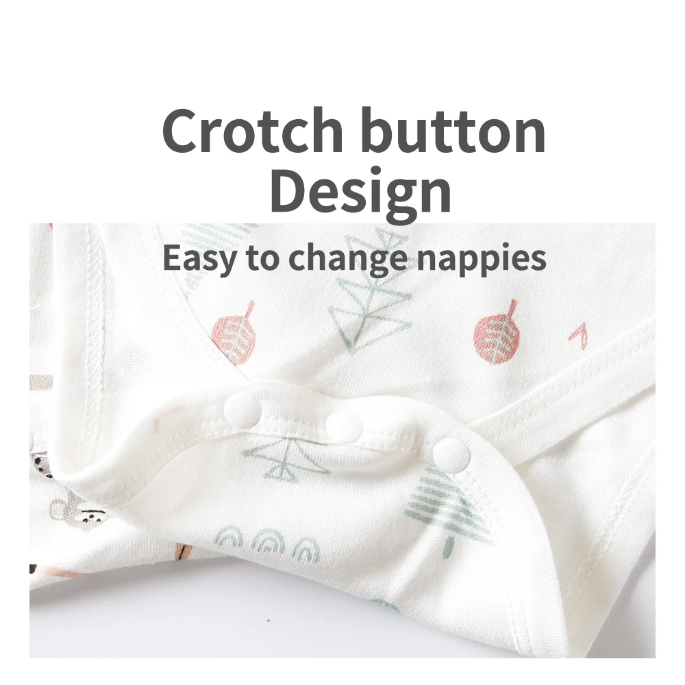 HappyFlute 0-2Y Fresh Pattern Soft Bamboo Cotton Fabric Baby Girl&Boy Short-sleeve Jumpsuit Baby Romper Summer Newborn Clothes 5