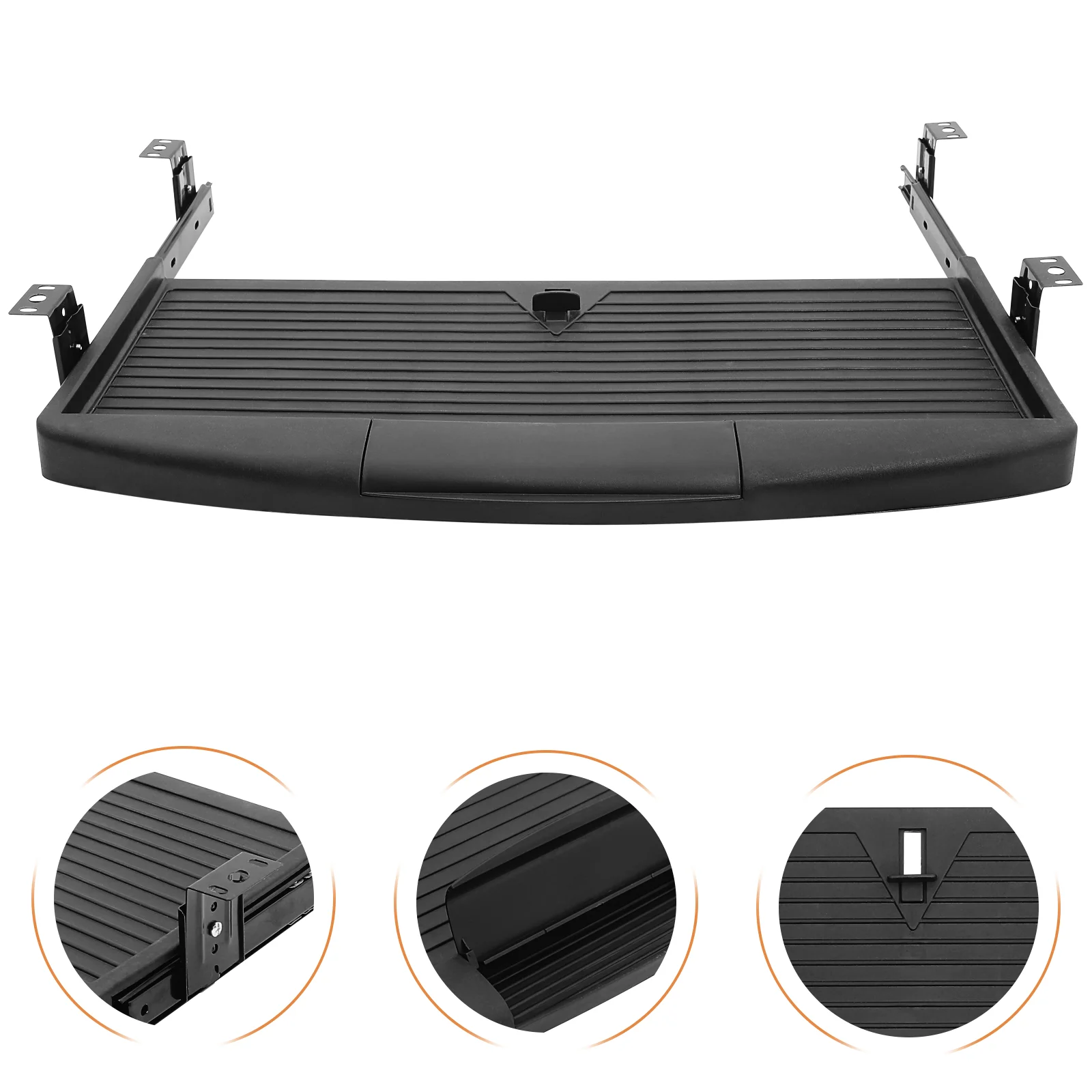 Under Desk Keyboard Tray Ergonomic Slide Out Platform for Computer Mouse and Keyboard Black silicone cable organizer desk cable management clips usb cable winder for mouse keyboard earphone headphone car office