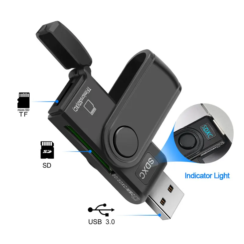 KARTOMAN USB 3.0 컴퓨터 pc 용 마이크로 SD/TF Microsd 리더 용 멀티 메모리 카드 리더 어댑터 카드 리더기