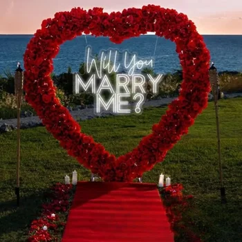 Will You Marry Me Insegna al neon Matrimonio personalizzato Insegna al neon Luce a led Decorazione della parete di casa Festa di fidanzamento Sfondo Decorazione di fidanzamento 1