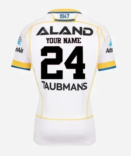 thumbnail image 1 of Camiseta de rugby de local/visitante Parramatta Eels 2024 - Talla para hombre: S-XXXL (nombre y número personalizados impresos), 1 of 5