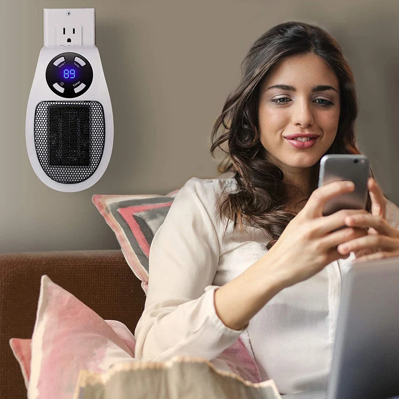 Portable Heater Electric Heater Plug-in Room Home Appliance Heating Furnace Mini Radiator Remote Heating 500W