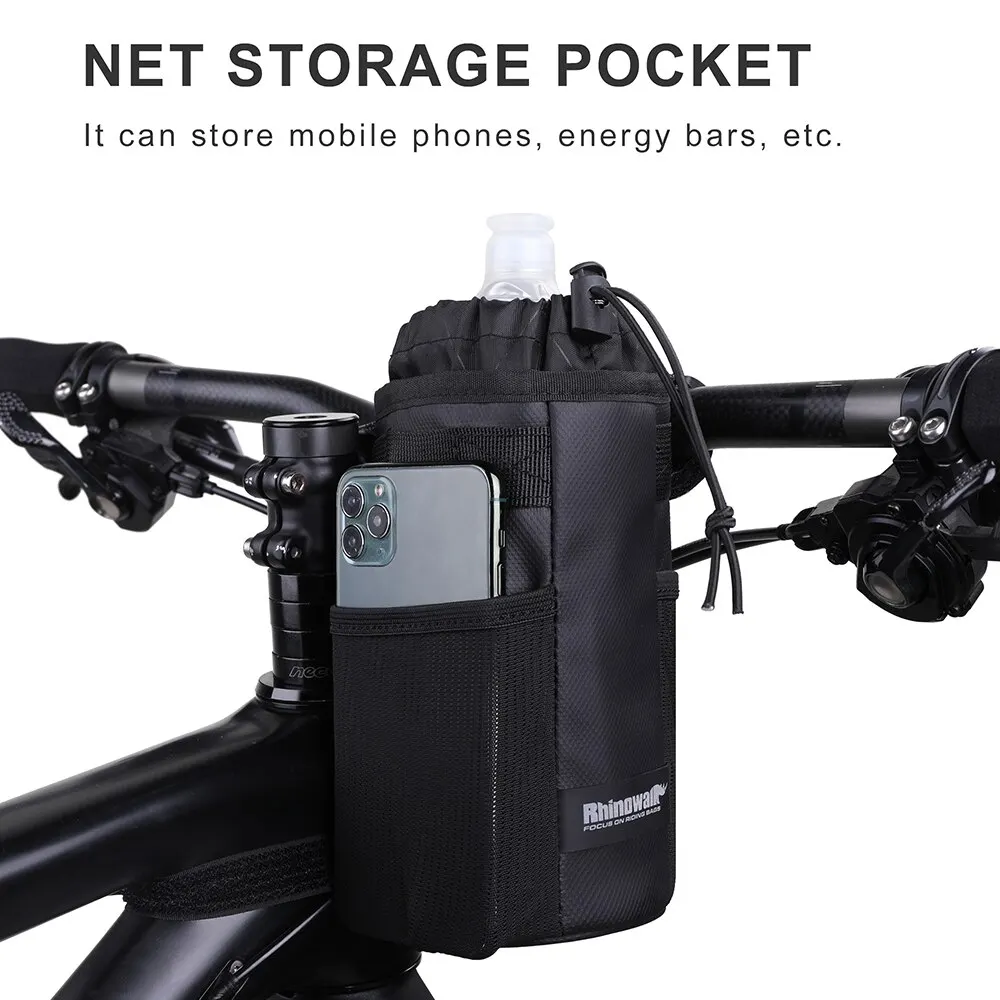 Insulated Bike Water Bottle Holder - Handlebar Pouch & Carrier Accessory