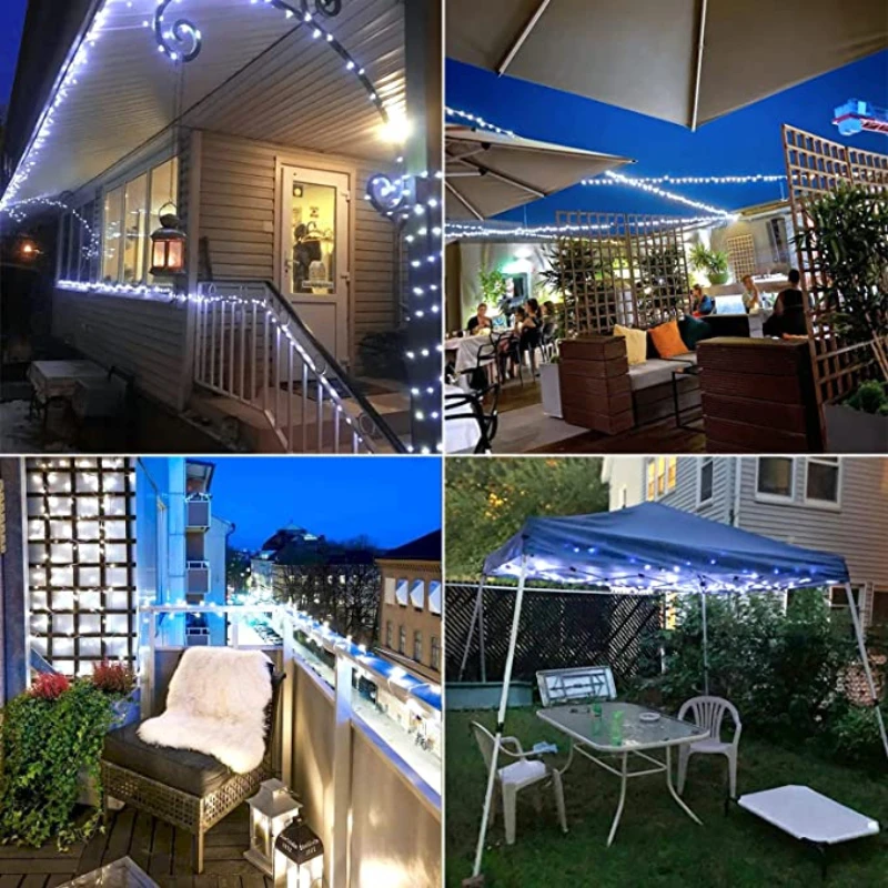 12m 100LED / 5M 50 LED solární laso víla světel vodotěsný outdoorové girlanda solární energie lampa vánoce pro sad dekorace