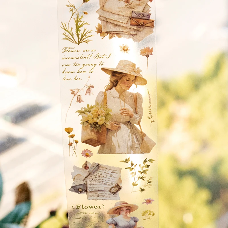 Flower Tape 5x200cm Creative Flower PET Tape for DIY Collage Scrapbooking