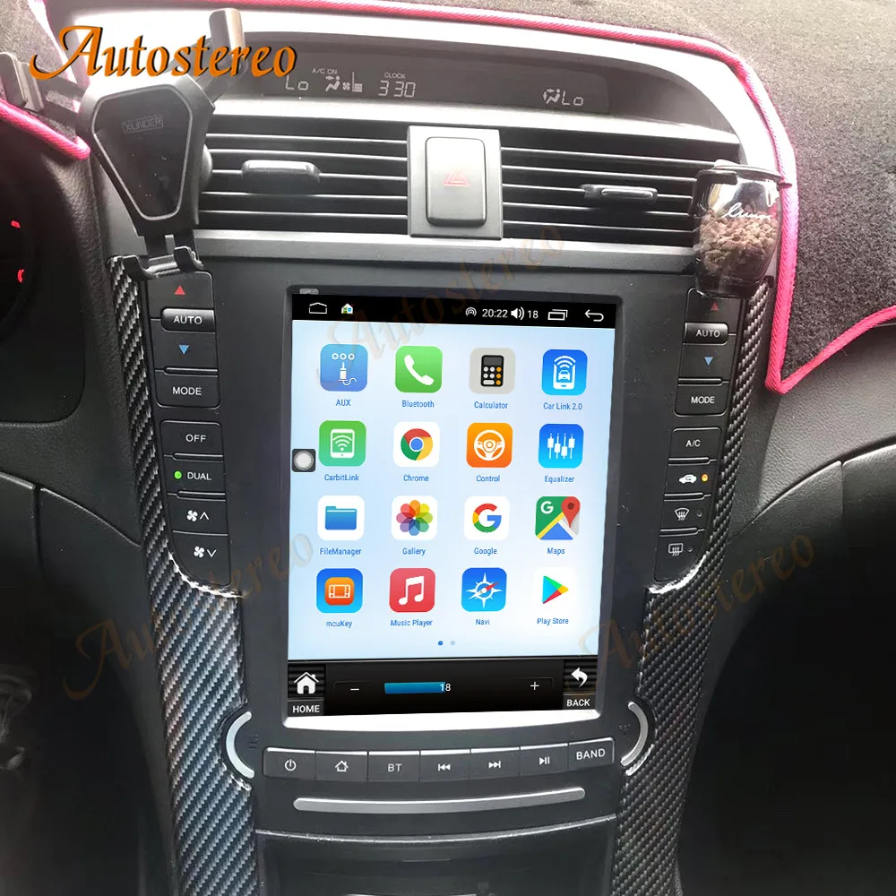 Android 14 Carplay Vertical Screen For Acura TL Tesla Style Car GPS Navigation H