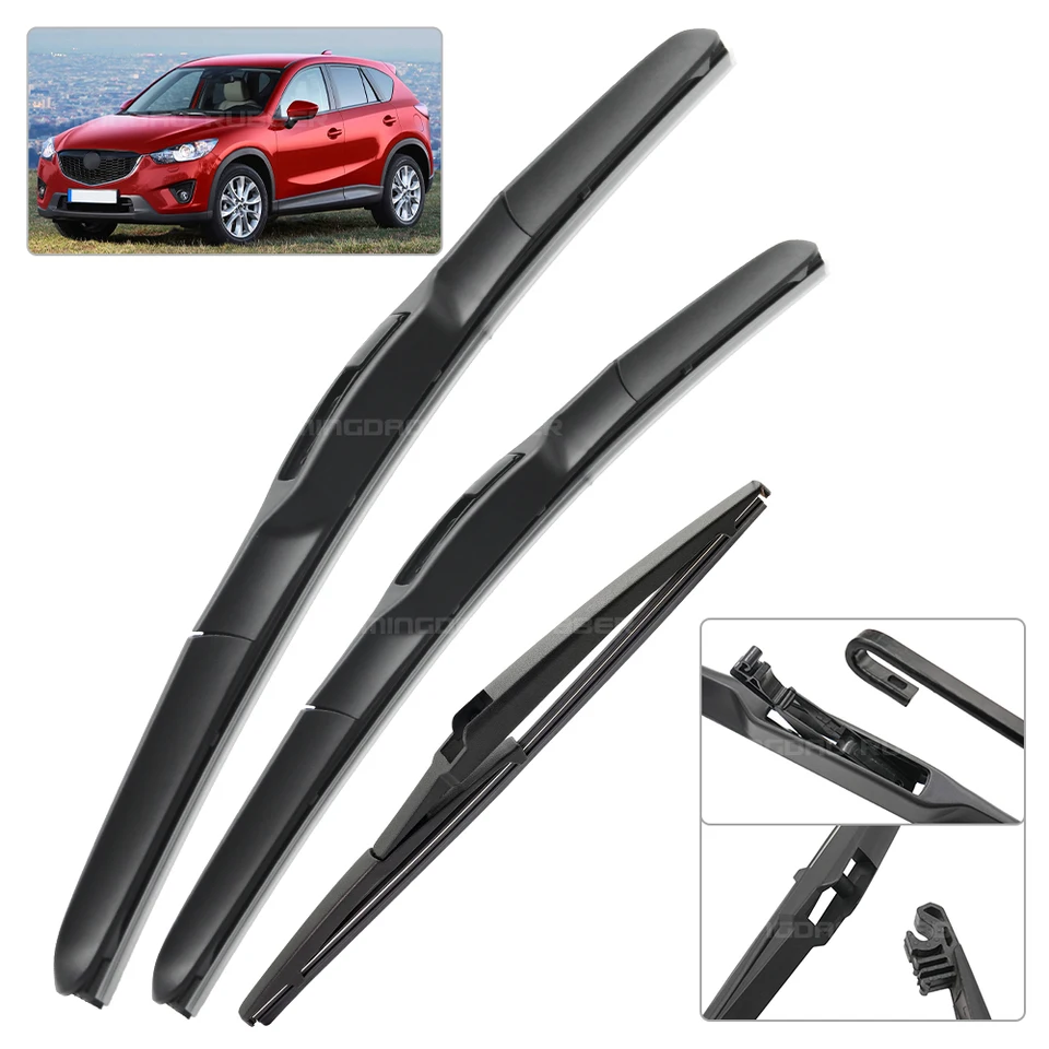 Ruitenwissers Voor CX 5 CX-5 MK1 KE 24 18 14 2011-2015 2016 2017 Auto Voorruit Voorruit Voor Achter Ruitenwisserblad Rubber Accessoires(6 PCS,LHD