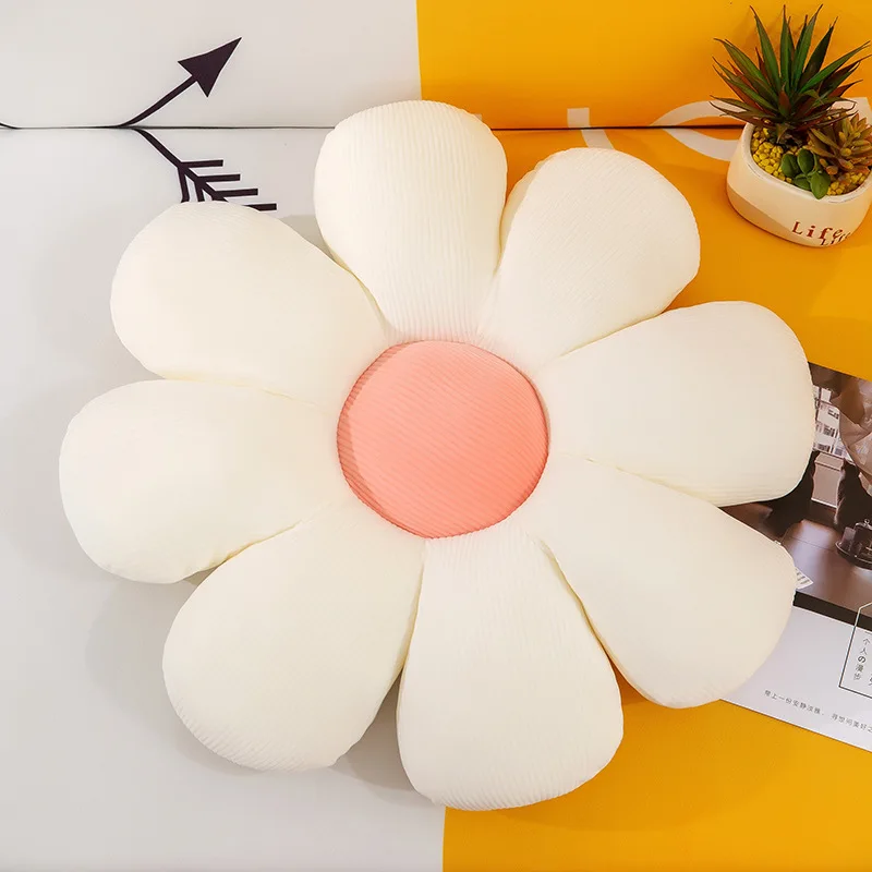 Flower-Shaped Down Cotton Floor Pillow Tatami Cushion Daisy Throw Pillows Home Living Room Sofa Decoration Office Chair Pad 