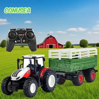 Trattore telecomandato RC camion agricolo rimorchio per auto 2.4G simulatore agricolo camion in miniatura veicolo agricolo giocattoli modello bambini ragazzo