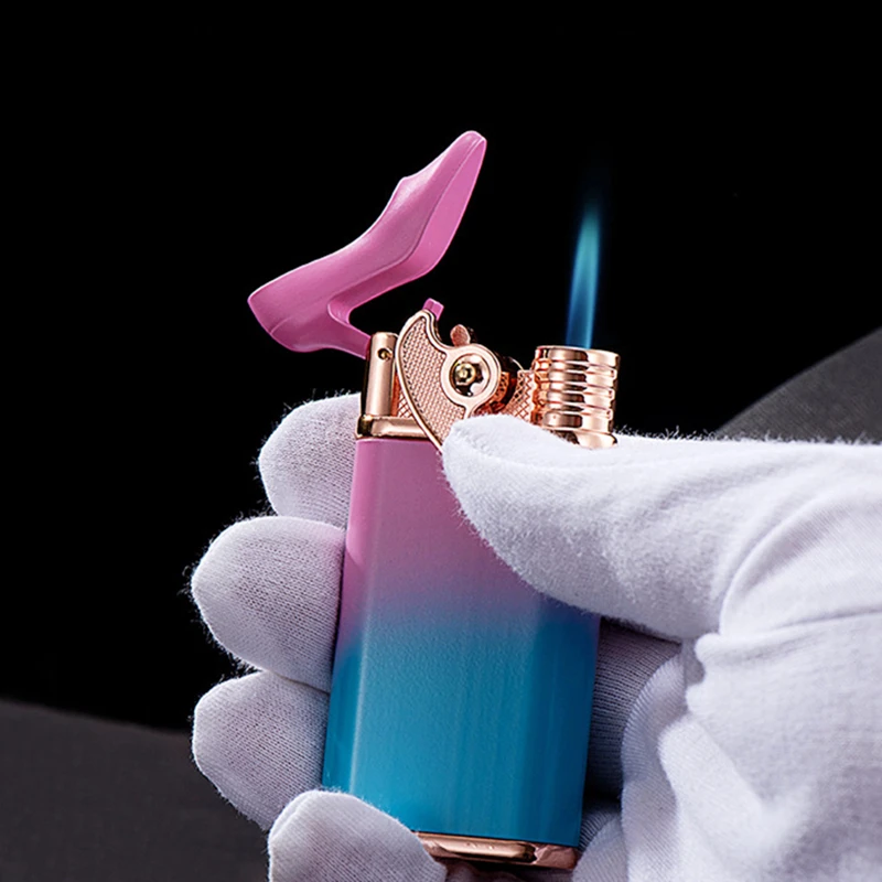 Metal-Rocker-Butane-Gas-Torch-Lighter-Creative-Multi-Color-High-Heels ...