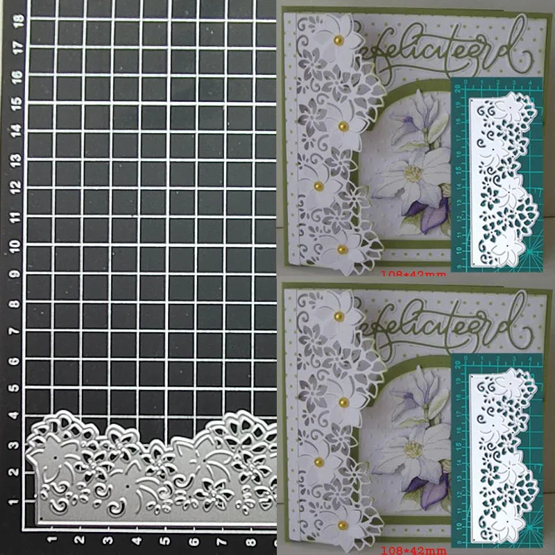 

Floral Frame Background Cutting Dies Cut Stencils Card Paper Craft DIY Template Metal Cutting Dies Album Embossing Scrapbooking