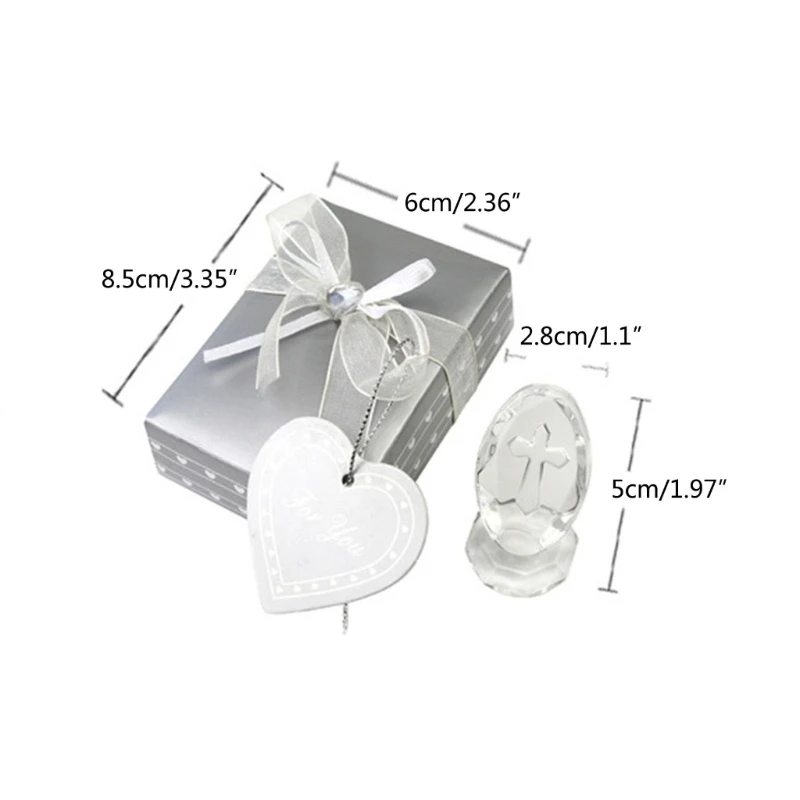 5cm Christian Standing Crystal Cross and Bases Ornaments with Gift Box Catholic Praying Crafts Religious Decoration Party Favors religious ritual accessories
