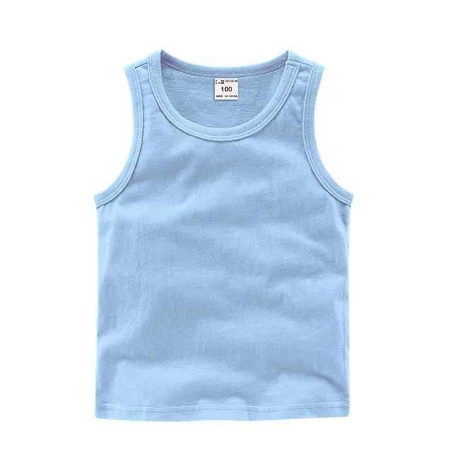2022 Candy Color Girls Sleeveless Vest Sports Undershirts Kids Singlet Cotton Underwear Summer Children Boy Tops Beach Clothing H